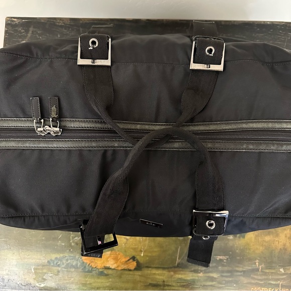 Vintage Gucci Black Nylon Weekender Duffle Bag - Picture 6 of 14